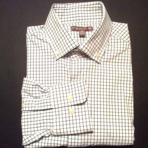 Peter Millar blue white grid dress shirt